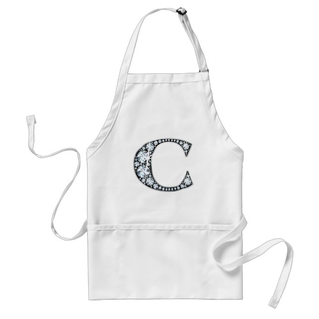 "C" Diamond Bling Apron (Front)