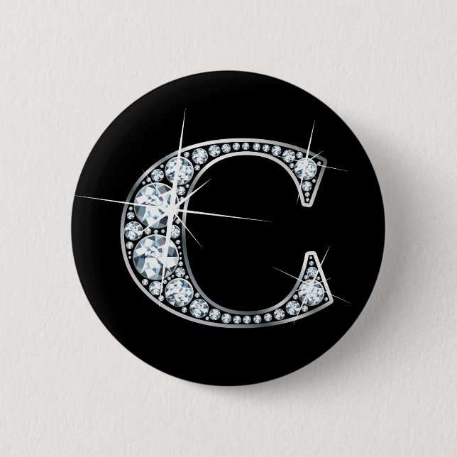"C" Diamond Bling Button (Front)