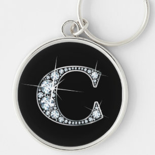 "C" Diamond Bling Keychain