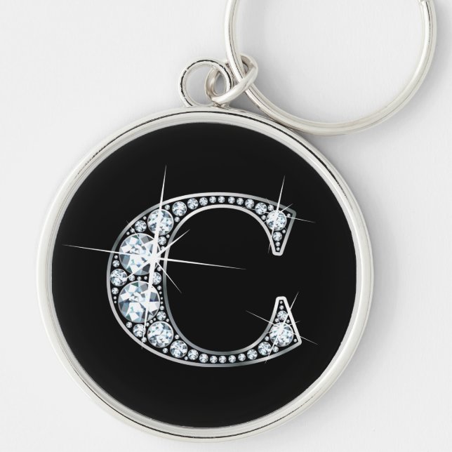 "C" Diamond Bling Keychain (Front)