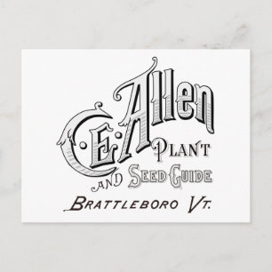 C.E. Allen Plant & Seed Guide 1894 Postcard