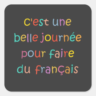C’est une Belle Journée pour Faire du Français Square Sticker