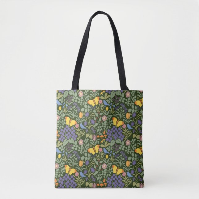 C. F. A. Voysey's Butterfly Garden Tote Bag (Front)