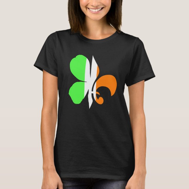 C Fleur Louisiana Irish Cajun New Orleans St Patri T-Shirt (Front)