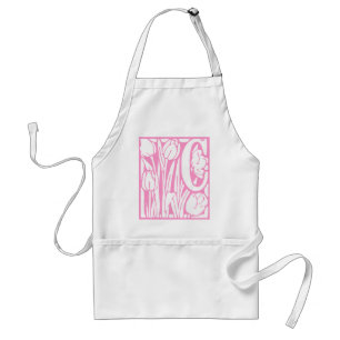 C Floral Monogram Standard Apron
