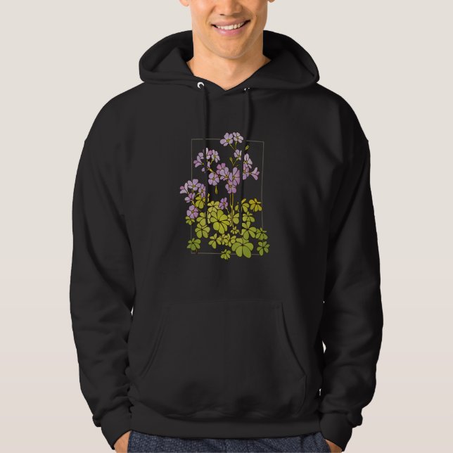 C Flower Wildflower Wood Sorrel Blossoms Hoodie (Front)