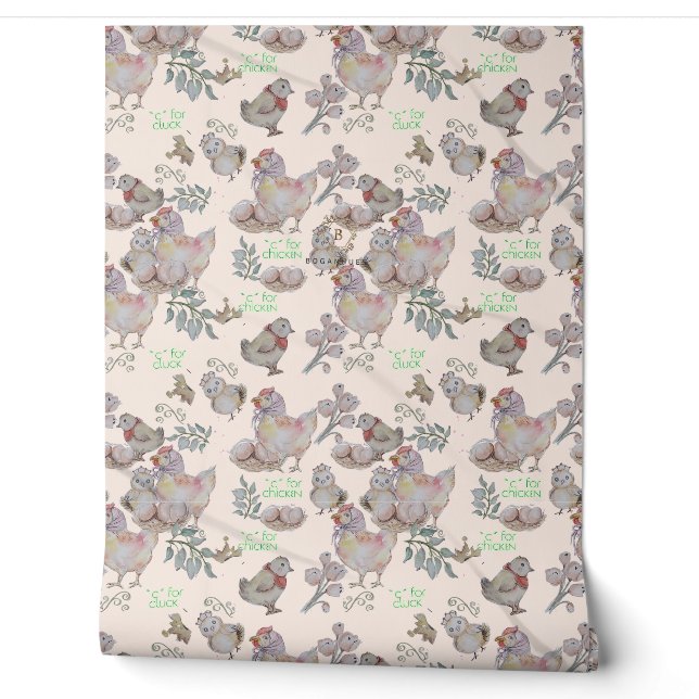 C for CLuck Kids room wallpaper (Unrolling)