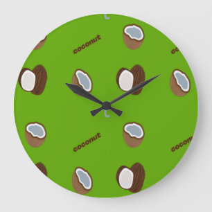C for coconut green large clock