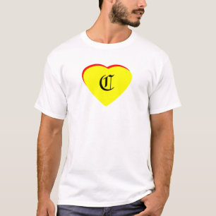 "C" Heart Yellow Red Wedding Invitation The MUSEUM T-Shirt