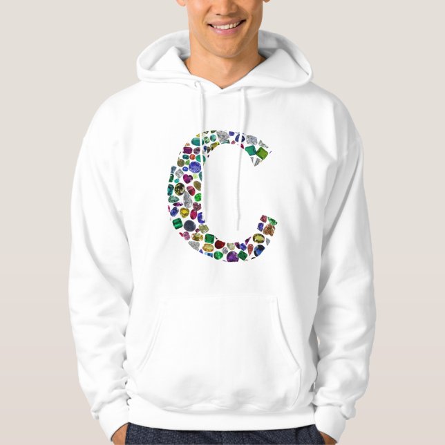 C Initial Gem Design Hoodie (Front)