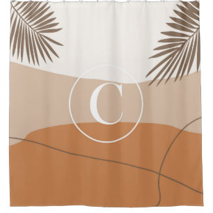 C - Initial Monogram Letter C Abstract Design Shower Curtain
