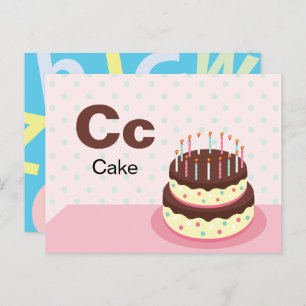 C is for Cake - Alphabet Flash Card