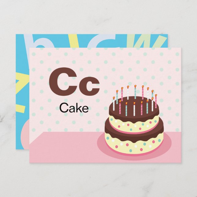 C is for Cake - Alphabet Flash Card (Front/Back)