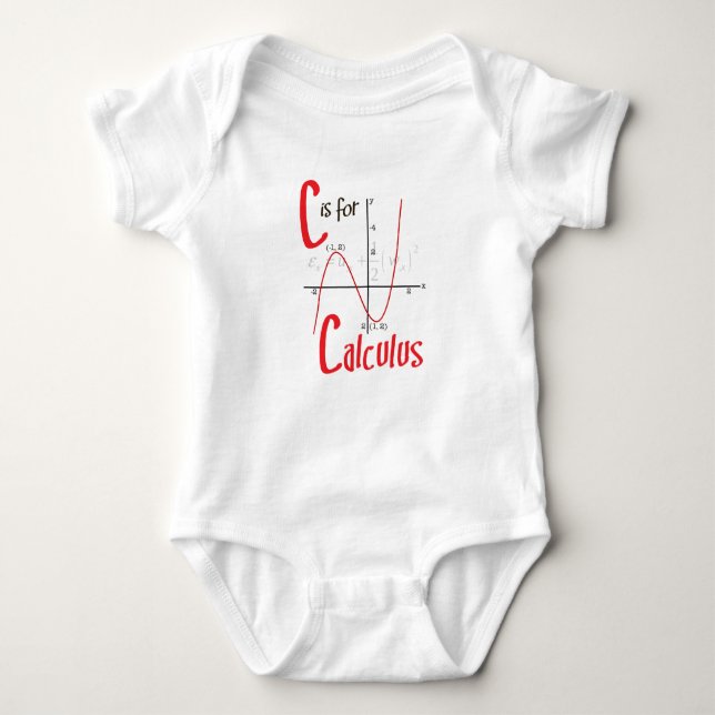 C is for Calculus Cute Math Design Baby Bodysuit (Front)