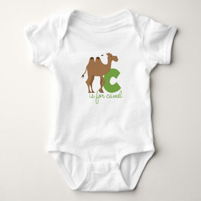 C Is For Camel Baby Bodysuit (Front)