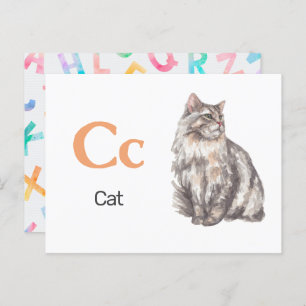C is for Cat - Alphabet Flash Card
