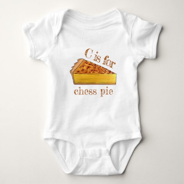 C is for Chess Pie Virginia Southern US Cuisine Baby Bodysuit (Front)