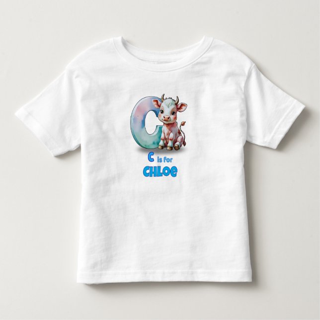 C is for Chloe –Personalised Kids’ T-Shirt with C (Front)