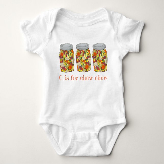 C is for CHOW CHOW PA Dutch Amish Food Chowchow Baby Bodysuit (Front)