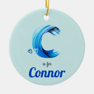 C is for Connor Baby Gift Custom Name Personalized Ceramic Ornament