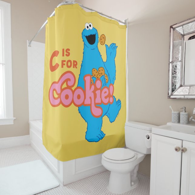 C is for Cookie Shower Curtain (In Situ)