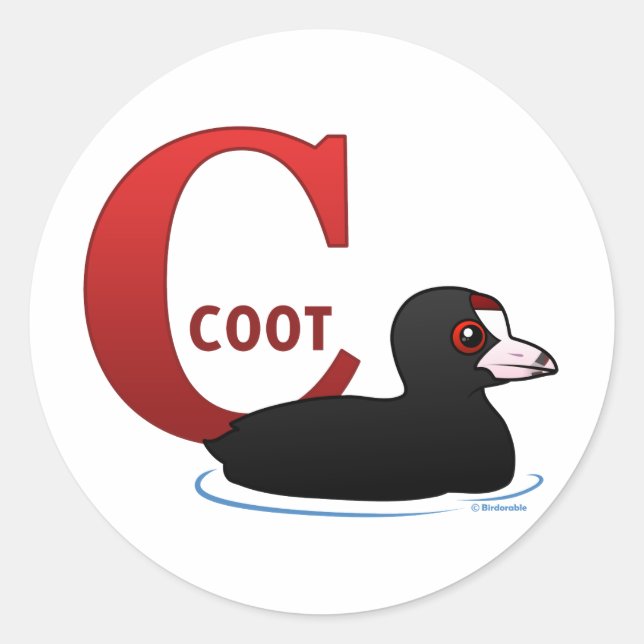 C is for Coot Classic Round Sticker (Front)