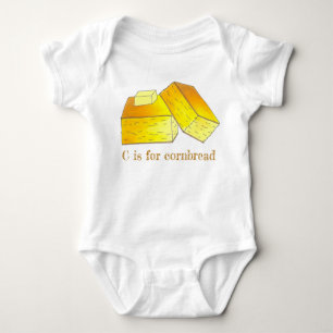 C is for Cornbread Southern Soul Food Corn Bread Baby Bodysuit