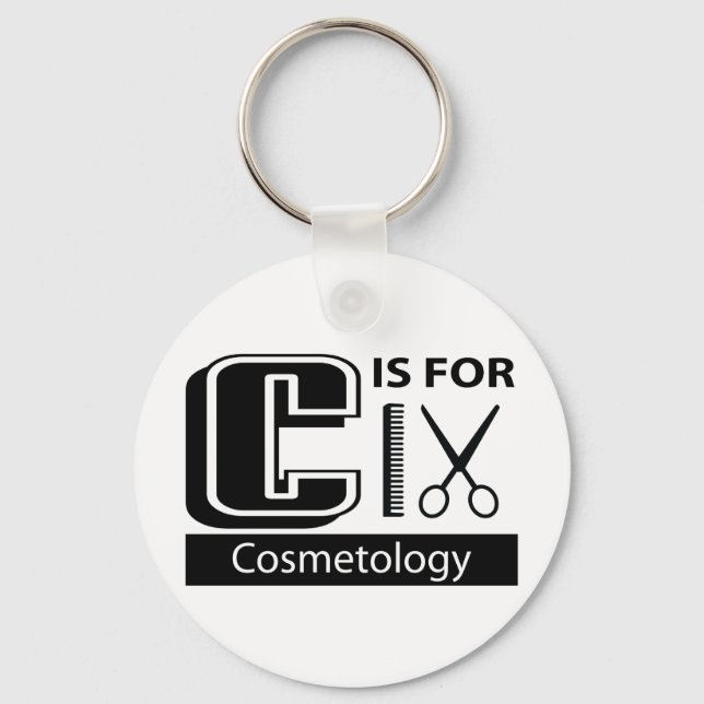C Is For Cosmetology Key Ring (Front)