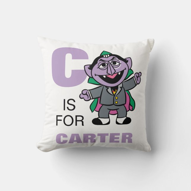 C is for Count von Count | Add Your Name Cushion (Front)
