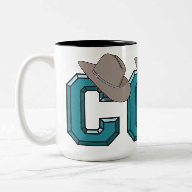 C is for Cowboy Two-Tone Coffee Mug (Left)