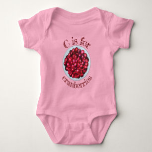 C is for Cranberries New England Cranberry Bog Baby Bodysuit