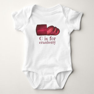 C is for Cranberry Thanksgiving Christmas Food Baby Bodysuit