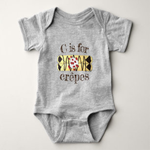 C is for Crêpes Pancake France French Food Crepes Baby Bodysuit