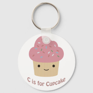 C is for cupcake key ring