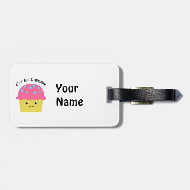 C is for Cupcake Luggage Tag (Back Horizontal)