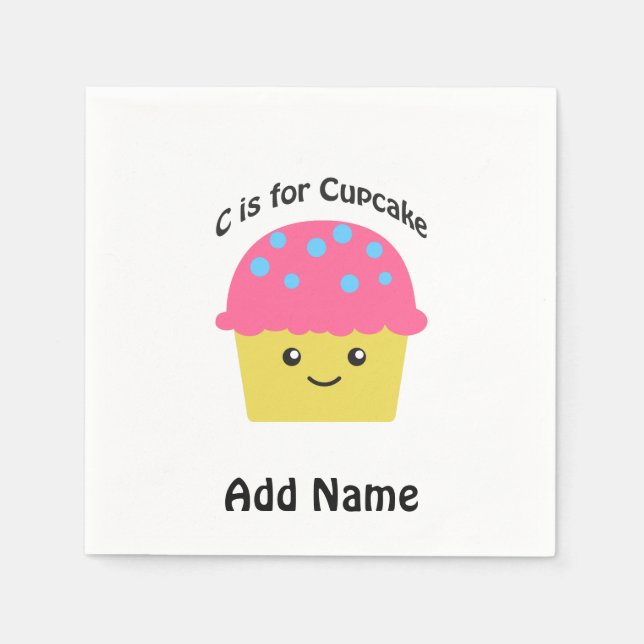 C is for Cupcake Napkin (Front)