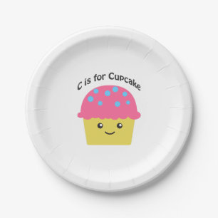C is for Cupcake Paper Plate