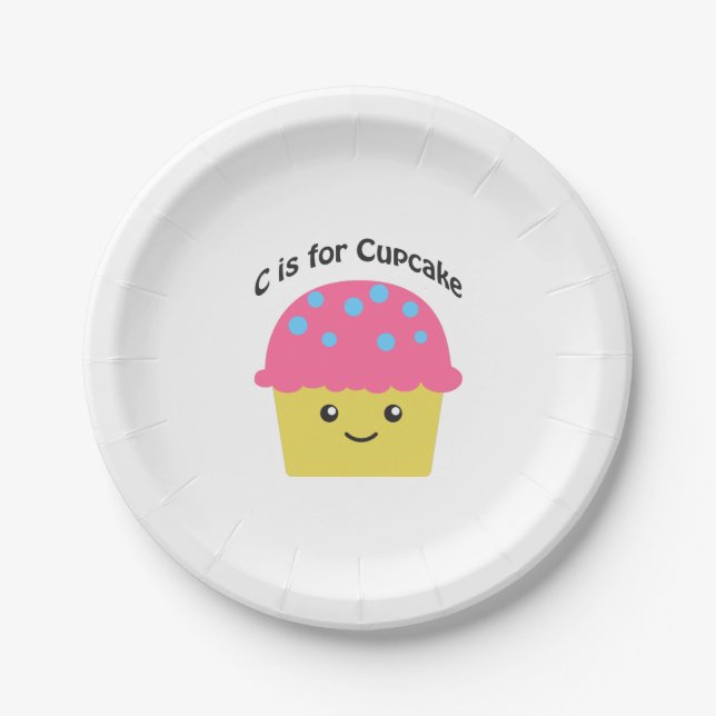 C is for Cupcake Paper Plate (Front)