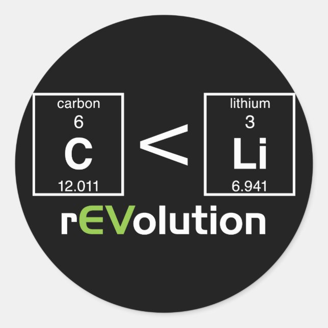 C is less than Li Classic Round Sticker (Front)