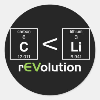 C is less than Li Classic Round Sticker