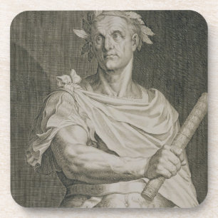 C. Julius Caesar (100-44 BC) Emperor of Rome engra Coaster