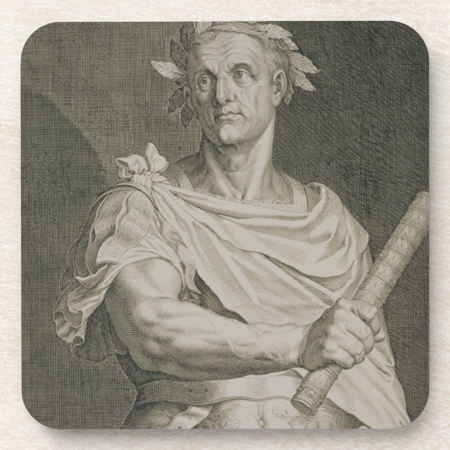 C. Julius Caesar (100-44 BC) Emperor of Rome engra Coaster (Front)