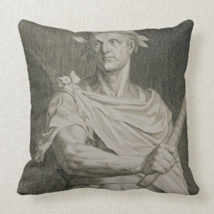 C. Julius Caesar (100-44 BC) Emperor of Rome engra Cushion