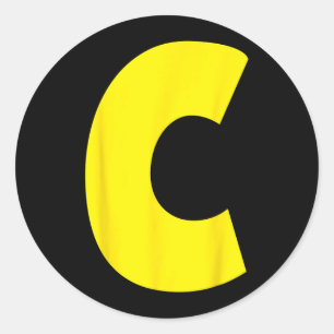 C Letter Chipmunk Group Matching Funny Halloween Classic Round Sticker