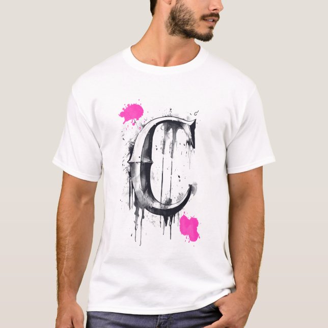 C Letter - Typography T-Shirt (Front)