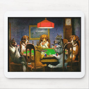 C. M. Coolidge Dogs Pets Poker Cards Humour Destin Mouse Pad