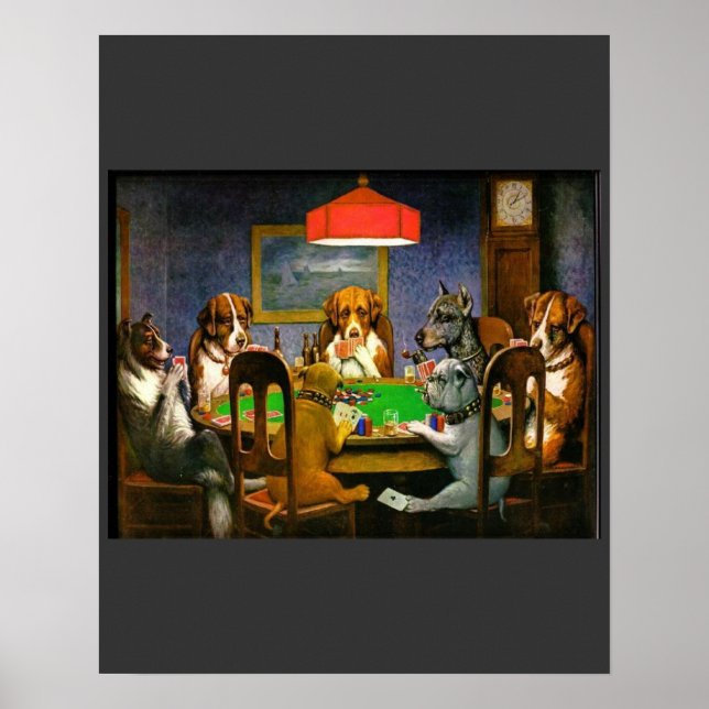 C. M. Coolidge Dogs Pets Poker Cards Humour Destin Poster (Front)