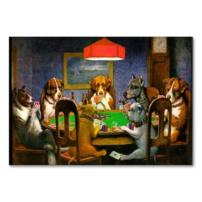 C.M. Coolidge Dogs Playing Poker Table Number (Front)