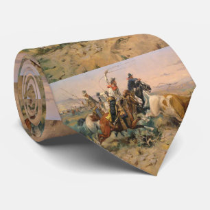 C M Russell  Herd Quitter Western Cowboy Tie