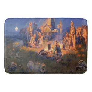 C M Russell Laugh Kills Lonesome Western  Bath Mat